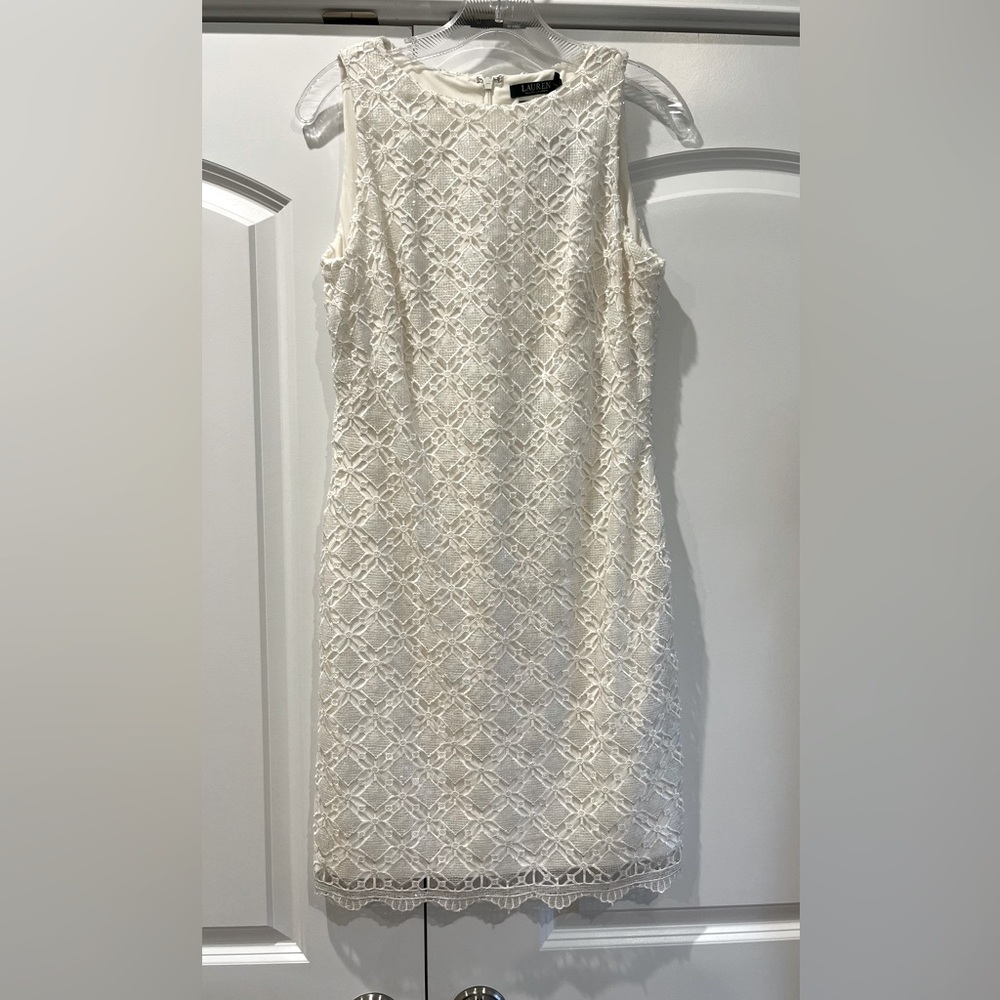 Ralph Lauren Evening Collection Cocktail Dress, Size 4, Ivory